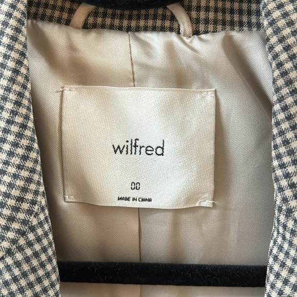 Aritzia Wilfred beige/grey mini checkered blazer - Picture 3 of 4